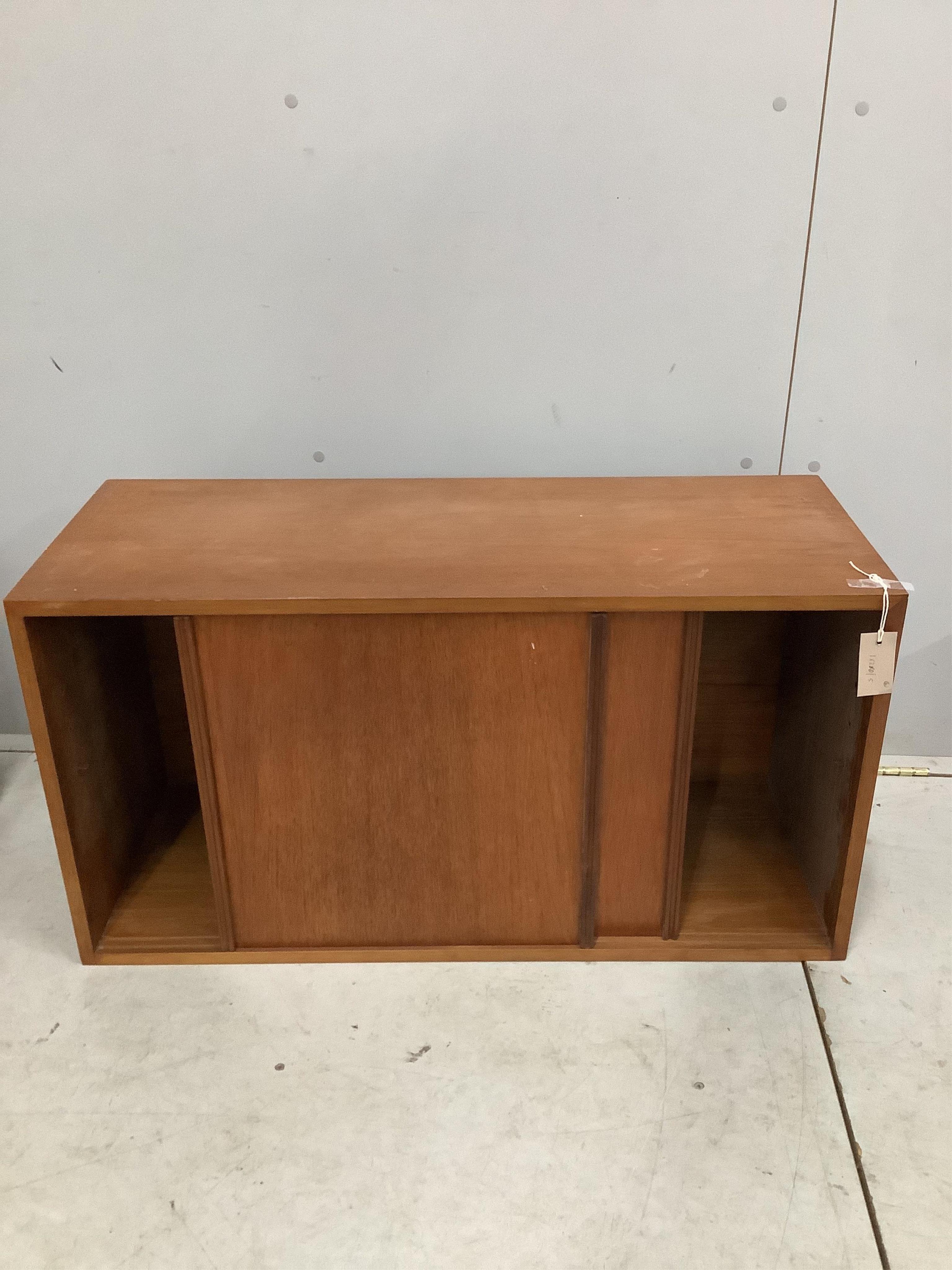 A Ladderax display cabinet together with a large drop down bureau, a small drop down bureau and a storage cabinet. Condition - fair